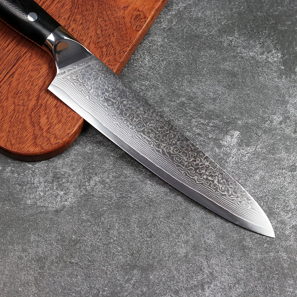 

JUNSHENG 67 layer Damascus VG10 kitchen knife 7.5 inch chef's knife slicing knife G10 handle multi-function fruit knife gift