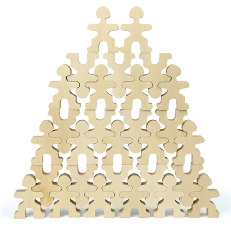 Деревянные человечки игрушки для укладки натуральные деревянные блоки баланса