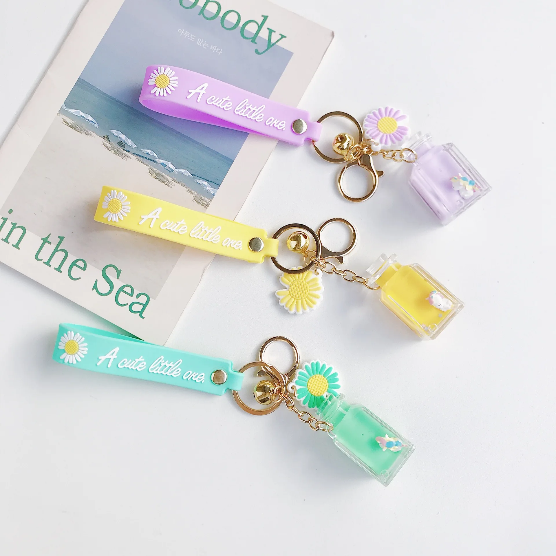 Летняя Новинка плавающий Единорог брелок подвеска в виде жидкой милой сетки