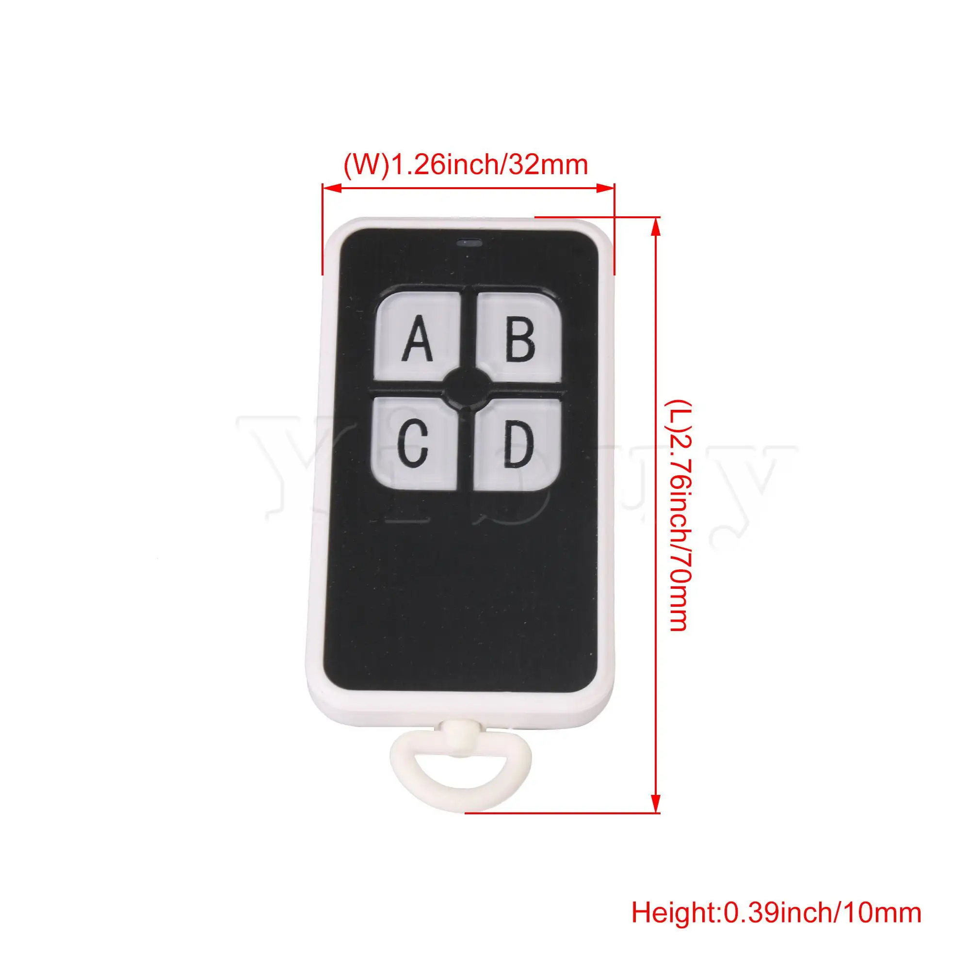 

433MHZ ABCD Key White Relay Remote Control Switch for Industrial Control
