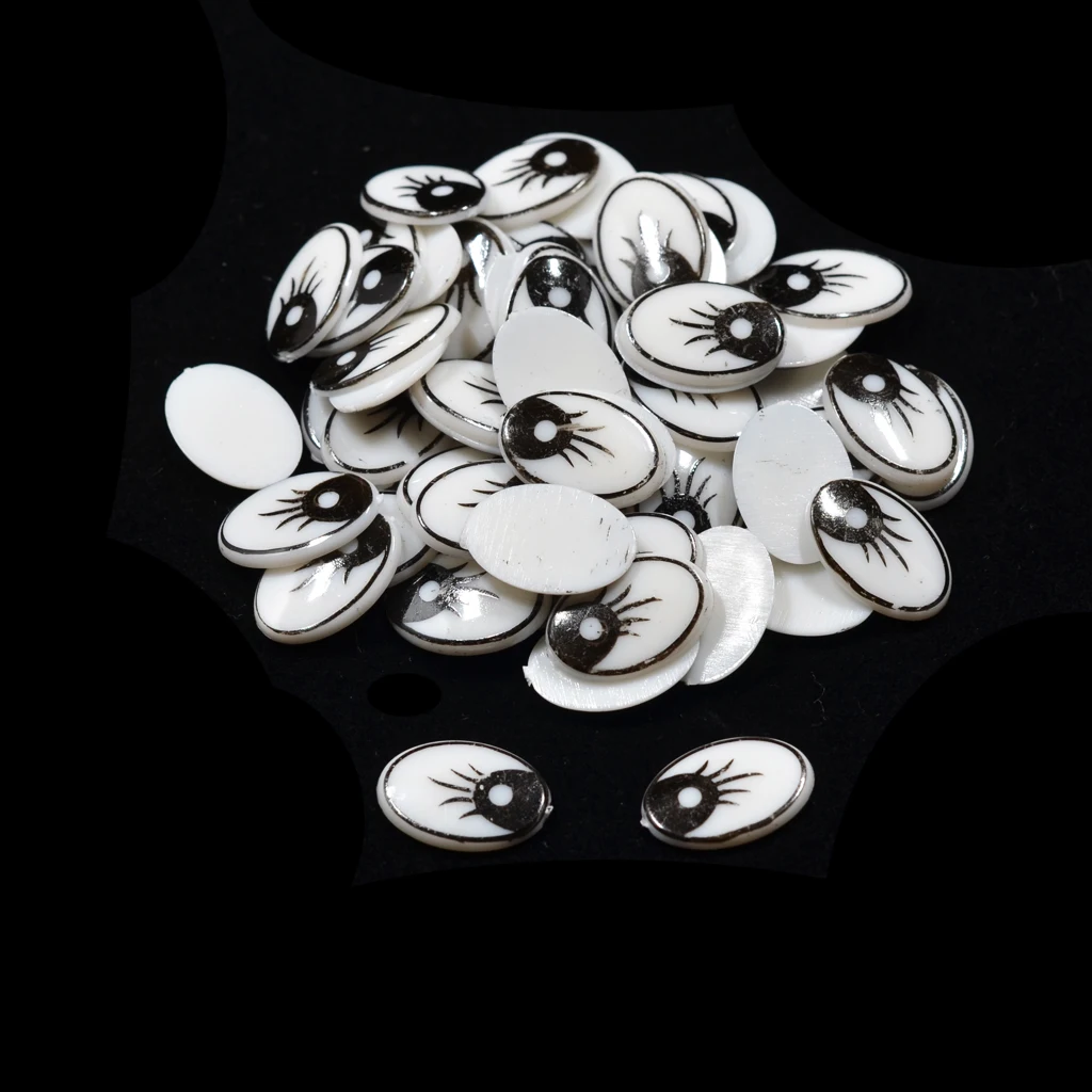 

60 Pieces Plastic Safety Eyes Oval Eyes Flatback Embellishments DIY Scrapbooking