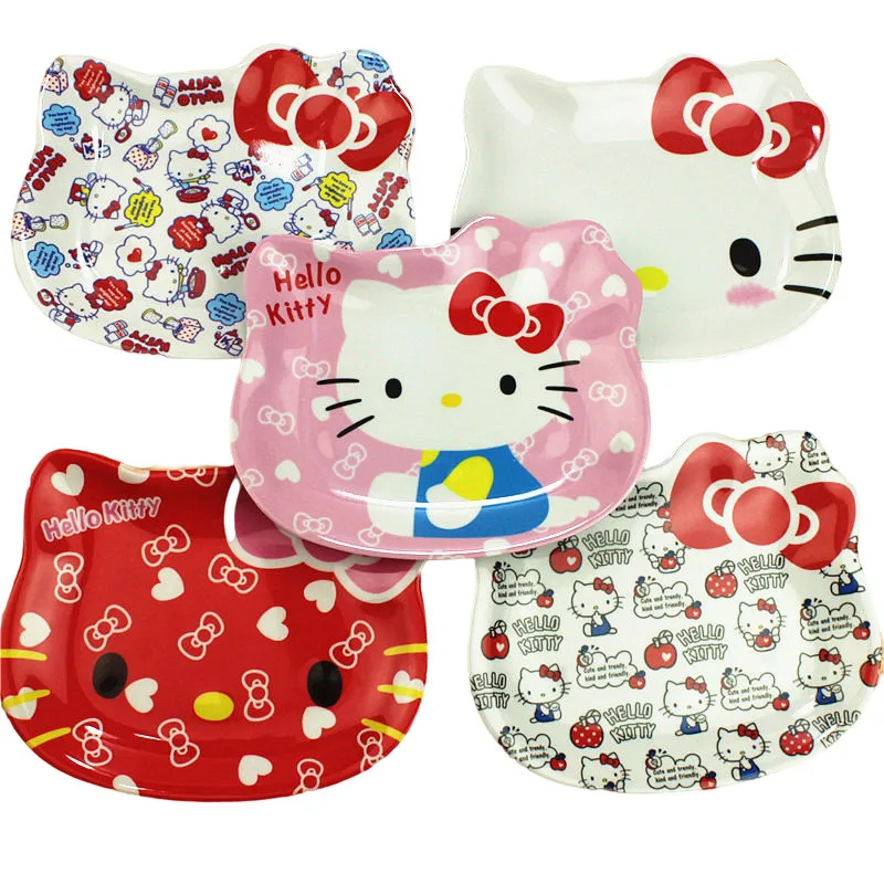 Kawaii Sanriod аниме столовые приборы серии мультфильм Милая Kitty детская тарелка для