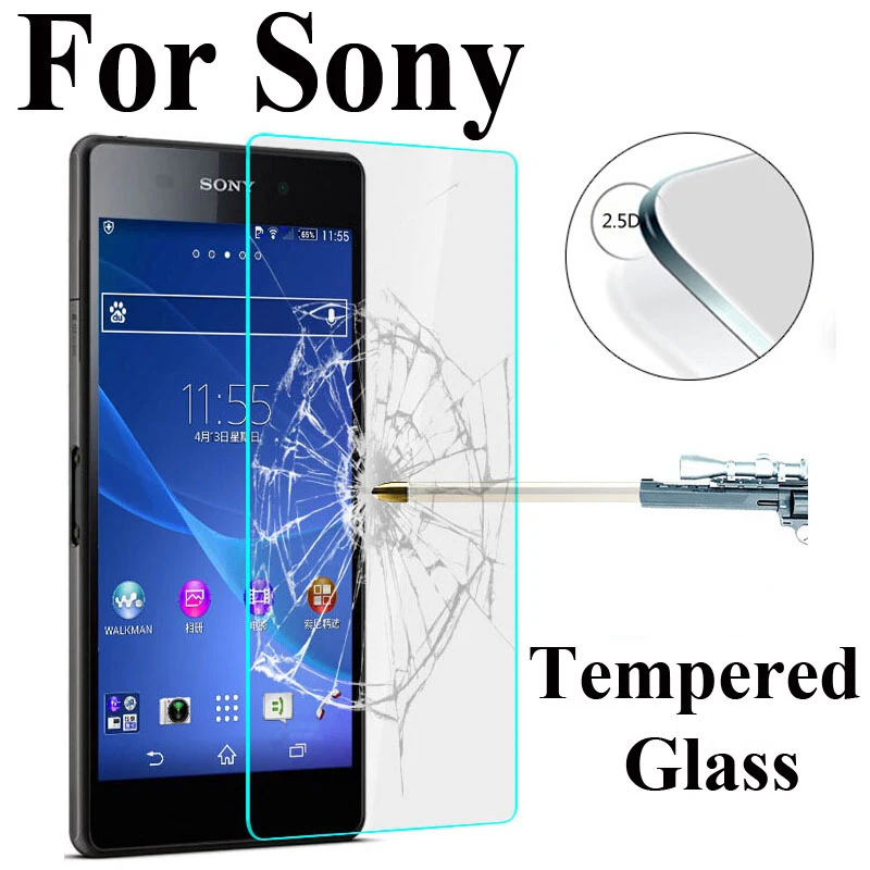 Защитное стекло для смартфона Sony M M2 M4 Aqua M5 R1 Plus 9H HD закаленное Xperia L L1 L2 T2 Ultra