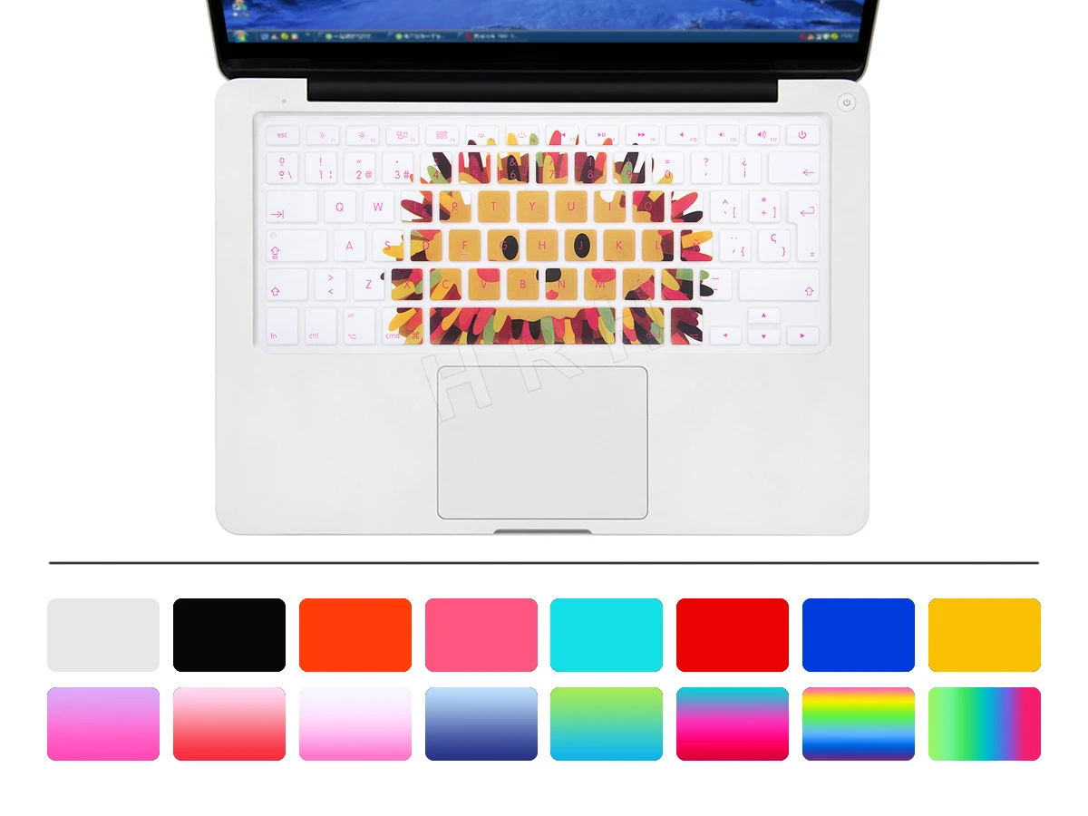 Защитный чехол для клавиатуры HRH ESP силиконовый с испанскими животными Macbook Air Pro 13