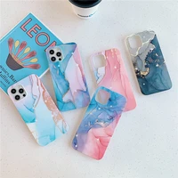 stylish frosted watercolor marble phone case for iphone 13 12 11 pro xs max xr x 8 7 se 20 soft imd shockproof back cover girl