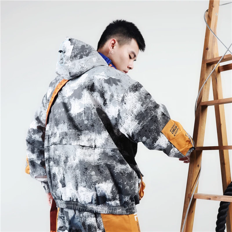 Мужские ветровки куртки Японская уличная камуфляжная куртка карго для мужчин |