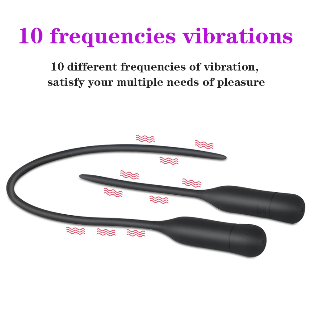 Urethral Dilators 10 Frequency Penis Plug Vibrator Insertion Catheter Sounds Sex Toys for Men Adults | Красота и здоровье