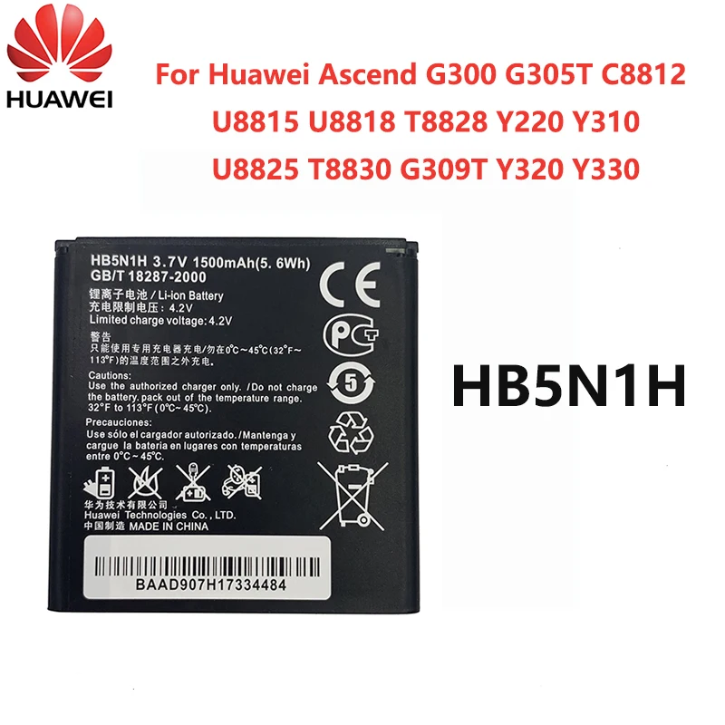 

100% Оригинальный Huawei Ascend G300 сменный аккумулятор HB5N1H 1500 мАч аккумулятор для Huawei Ascend G305T C8812 U8815 U8818 T8828