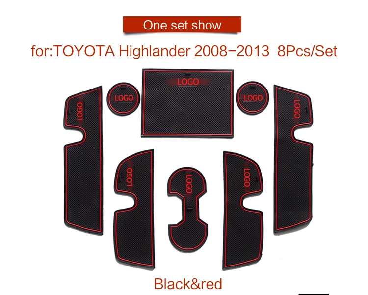 Ворота шлифовальные маты для Toyota Highlander 2008- XU40 XU50 Kluger Нескользящие межкомнатные дверные коврики/чашки Нескользящие коврики красный белый