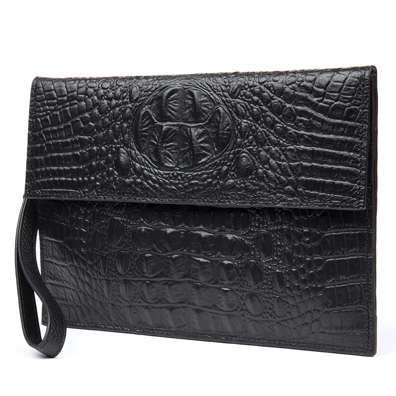Новая сумка первый слой Воловья кожа Крокодиловая Кожа клатч большой размер