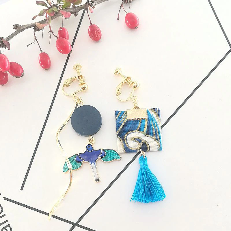 DoreenBeads модные популярные этнические серьги ретро ткань цветочный узор кулон полые треугольник трендовые ювелирные изделия для женщин, 1 пара