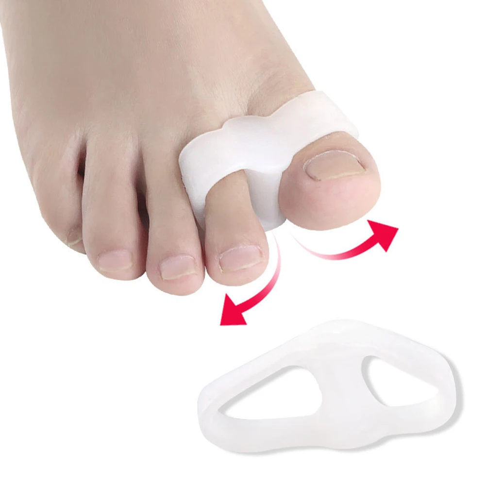 

1Pair Toe Spreader Separator Bunion Orthopedic Hallux Valgus Corrector Two Hole Thumb Correction Straightener Pedicure Foot Care