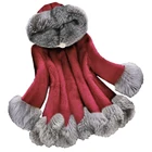 Зимнее шерстяное пальто для девочек, однотонное пальто из искусственного меха норки для девочек 14-22 лет, стильное теплое пальто с меховым капюшоном для девочек, верхняя одежда