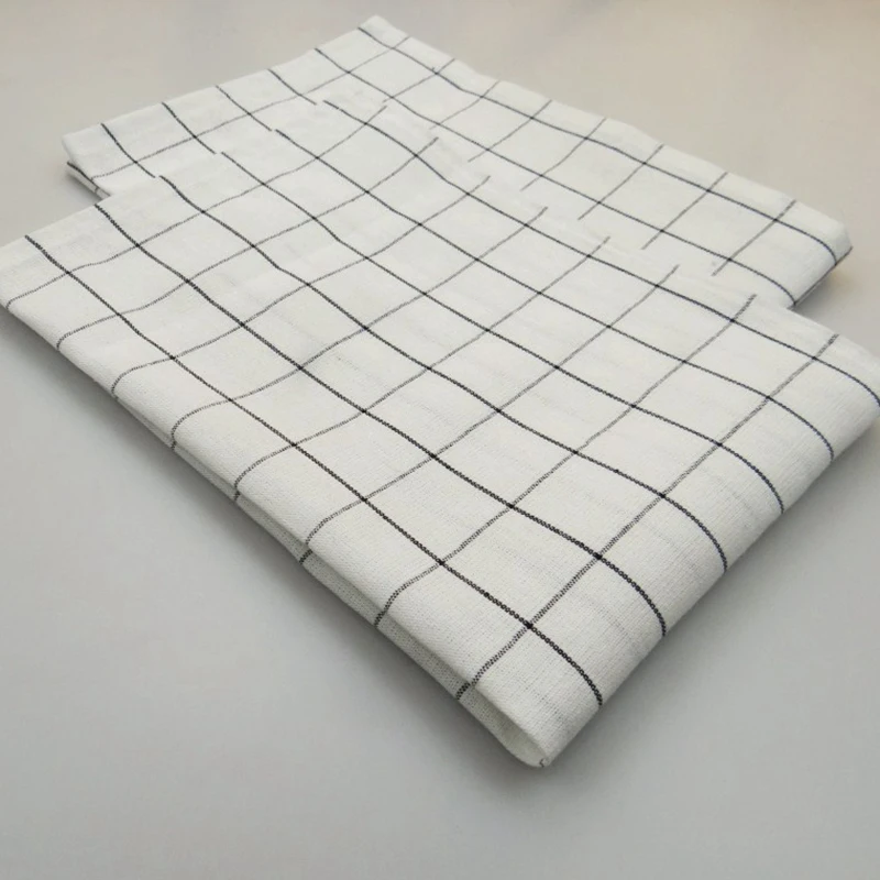 4Pcs Cotton Table Napkins Cloth Grid Tea Towel Absorbent Scouring Pad Kitchen Towels Cleaning Handkerchief Party Dinner Pl | Дом и сад