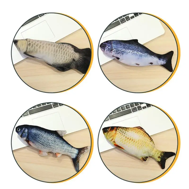 

20/30CM Pet Cat Catnip Toys Electric USB Charging Cat Toys Interactive Chewing Toys 3D Simulation Fish Swing Shake Playing Toy