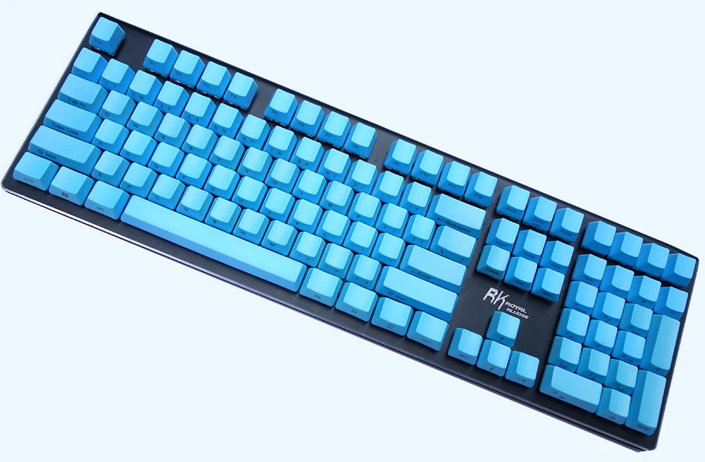 OEM синие толстые клавиши PBT раскладка ANSI верхняя печать боковая пустая для