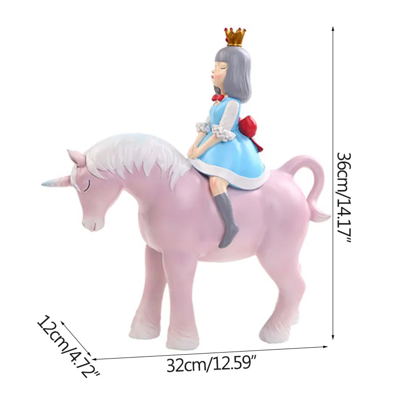 

European Riding Fairy Maiden Miniature Model Sculpture Resin Modern Art Figurine Ornament Home Decoration Accessories Room Decor