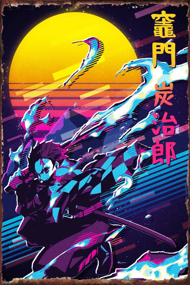 

Tanjiro Kamado Wall Decor Room Decoration Retro Vintage Metal Sign Tin Sign Tin Plates For Art Home Club Man Cave Cafe Pub