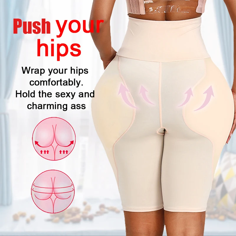 NINGMI Plus Size Hip Enhancer Shaper Panties Women Butt Lifter Body Shaper Underwear High Waist Tummy Control Body Shapewear
