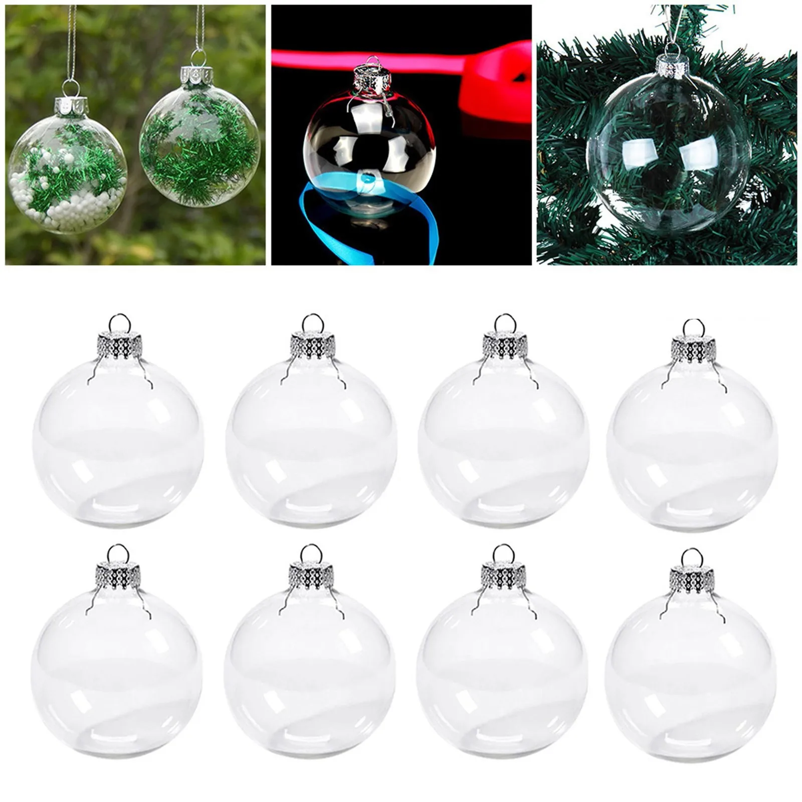 Прозрачные акриловые шарики украшения для рождественской елки прозрачные