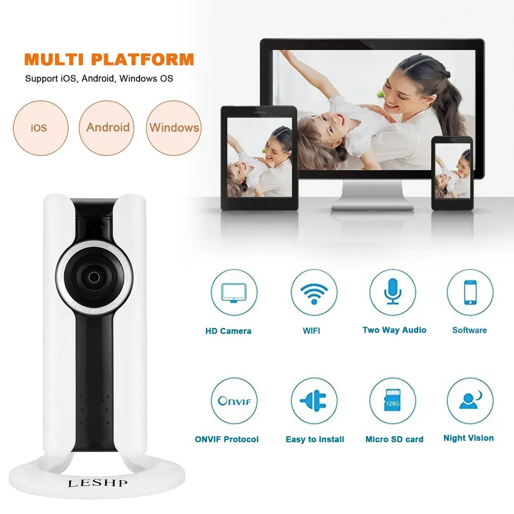 LESHP 1.0MP VR CAM 3D панорамная IP камера беспроводная Wifi наружная Водонепроницаемая