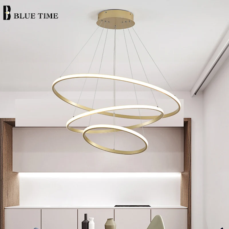 Синие модные белые черные кофейные и золотые светодиодные люстры для дома