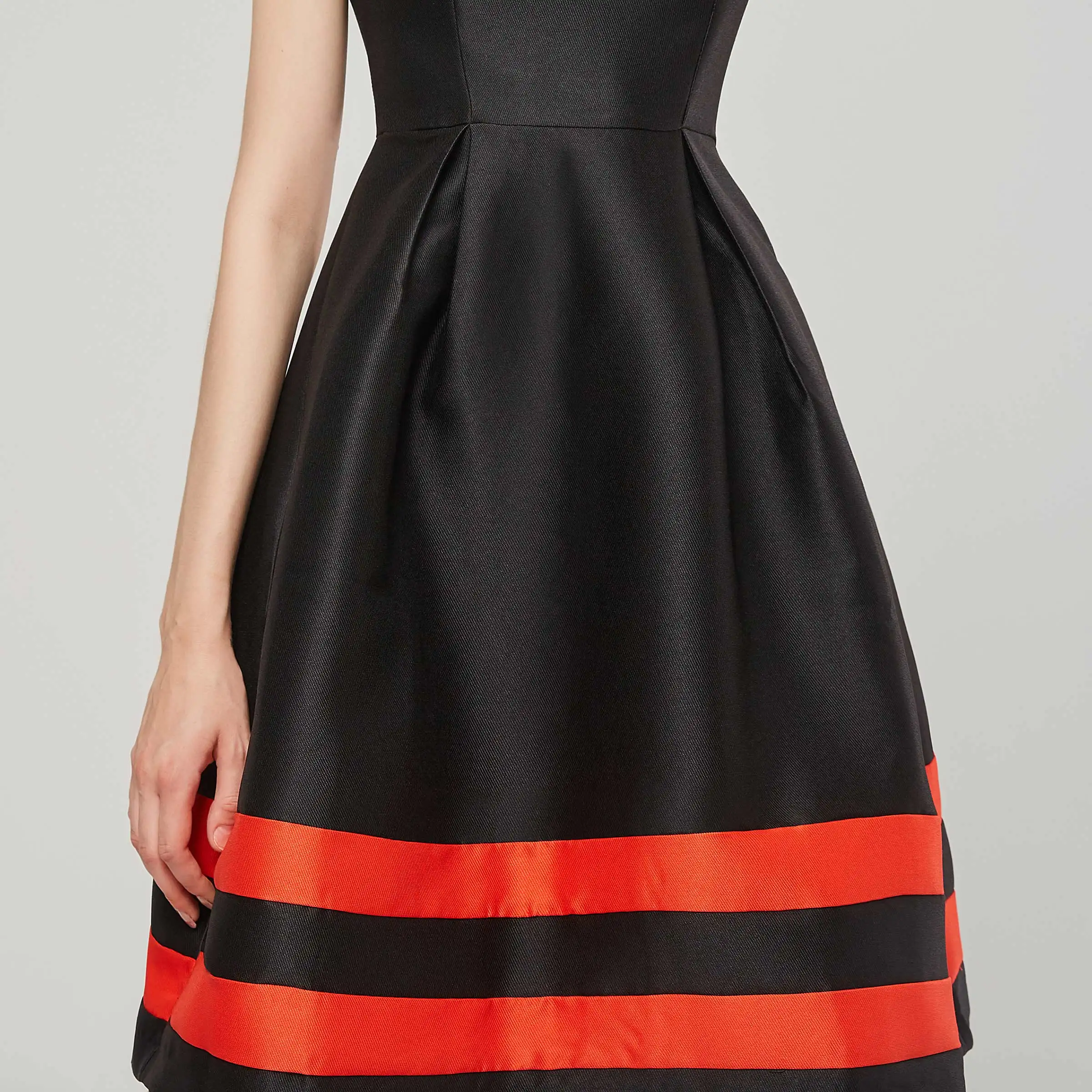 

2021 Summer Casual Print Dress Round Neck Cap Sleeve A-Line Stripe Zipper Mid-Calf Fashion Elegant Retro Woman Dresses