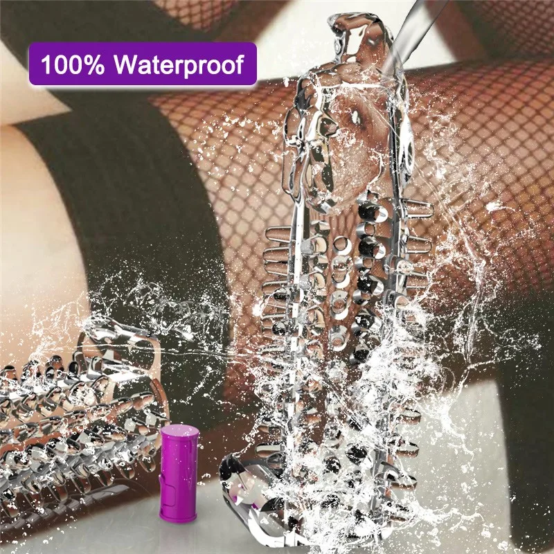 Вибрирующий рукав для пениса - секс-игрушка для мужчин мастурбатор Кристалл Переиспользуемый увеличитель Задержка Кольцо пениса Стимуляция точки G Вагина.