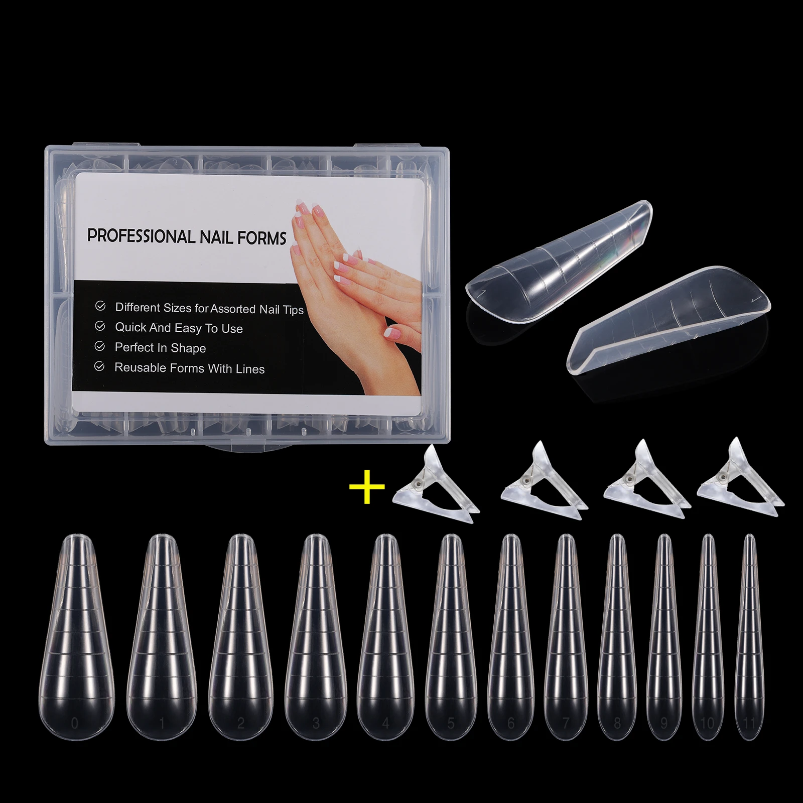 BNG 120Pcs Set Soft Dual Nail Forms French False Tips System Extension UV Poly GEL Acrylic Decoration Art Mold Form Clips | Красота и