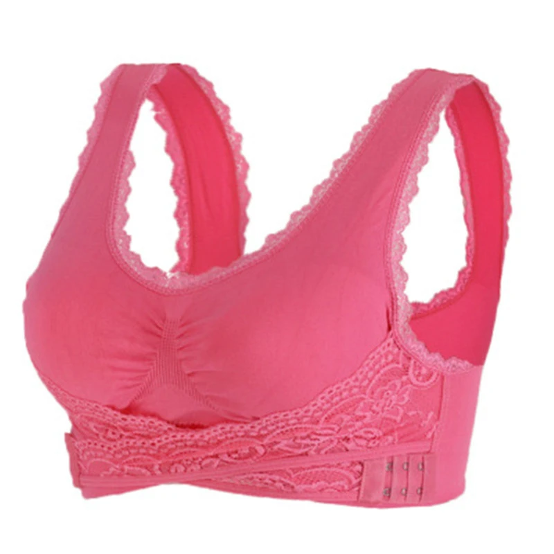 

2Pcs M-3XL Women Underwear Sexy Lingerie Lace Solid Color Cross Side Buckle Wireless Push Up Breathable Sleep Hot Bra