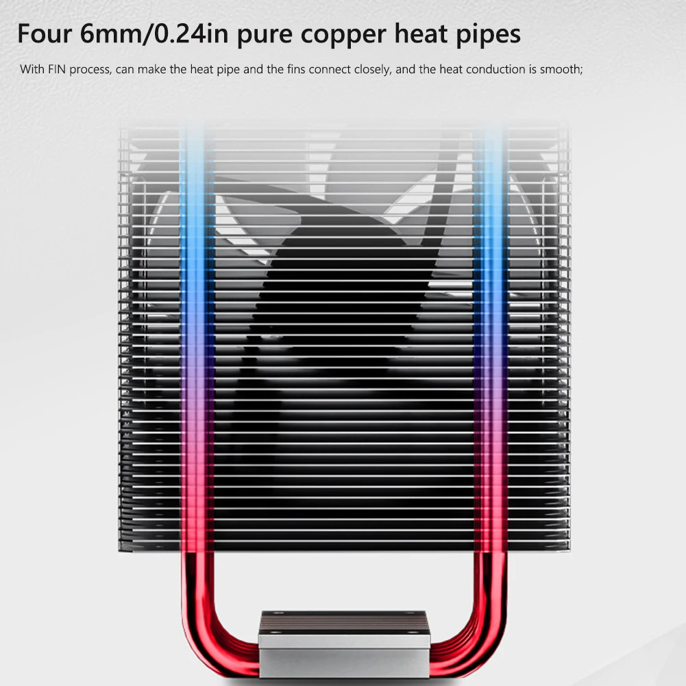 Кулер ЦП с 4 тепловыми трубками бесшумный радиатор ШИМ контакта для Intel LGA 1150 1151 1155