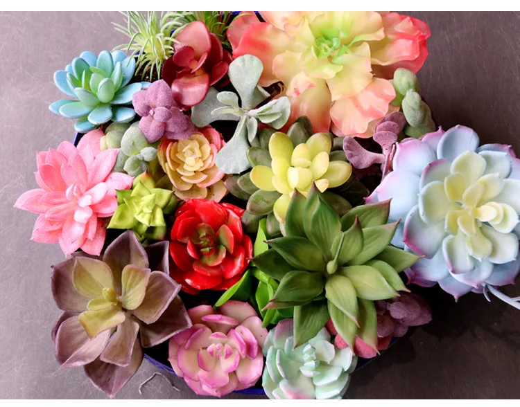 Большие зеленые красные розовые белые синие Искусственные суккуленты