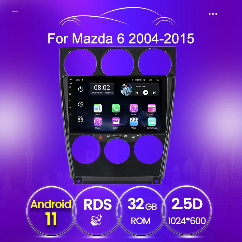 Автомагнитола 2 ГБ + 32 Android для старой Mazda 6 2004-2015 мультимедийный видеоплеер