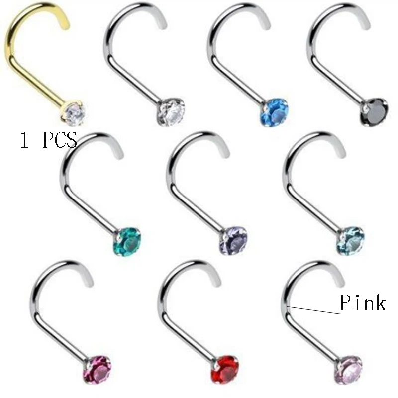 Кольцо для пирсинга и губ из нержавеющей стали с фианитом|Украшения тела| |