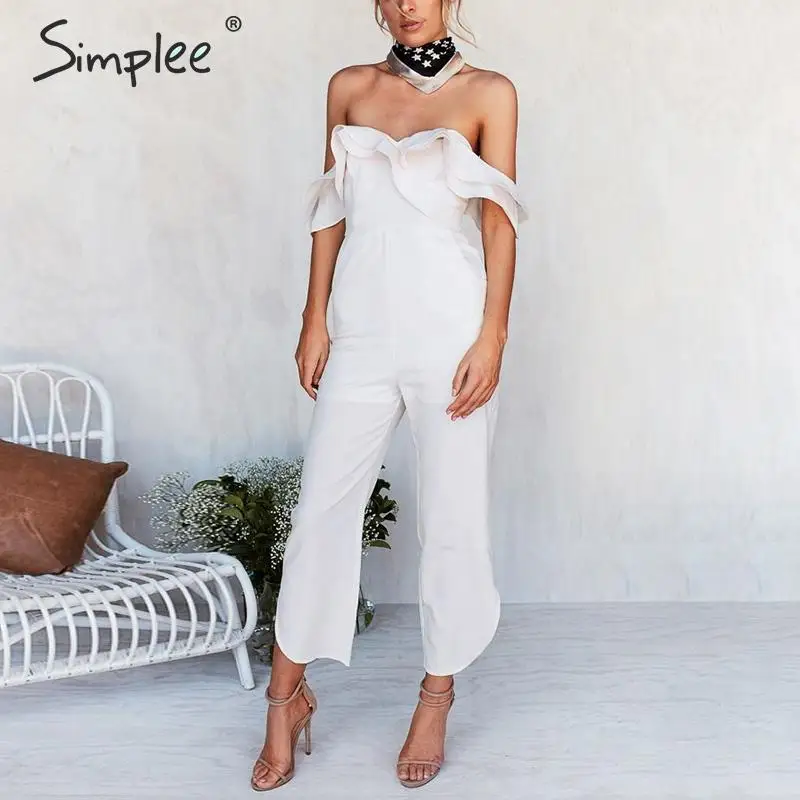 Simplee пикантные с открытыми плечами спинки черный комбинезон Женщины