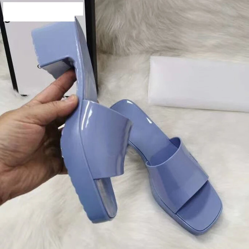 

High Heel Platform Rubber Slippers Open Toe Outdoor Casual Slippers Beach Shoes Summer flipflops Jelly Shoes Women