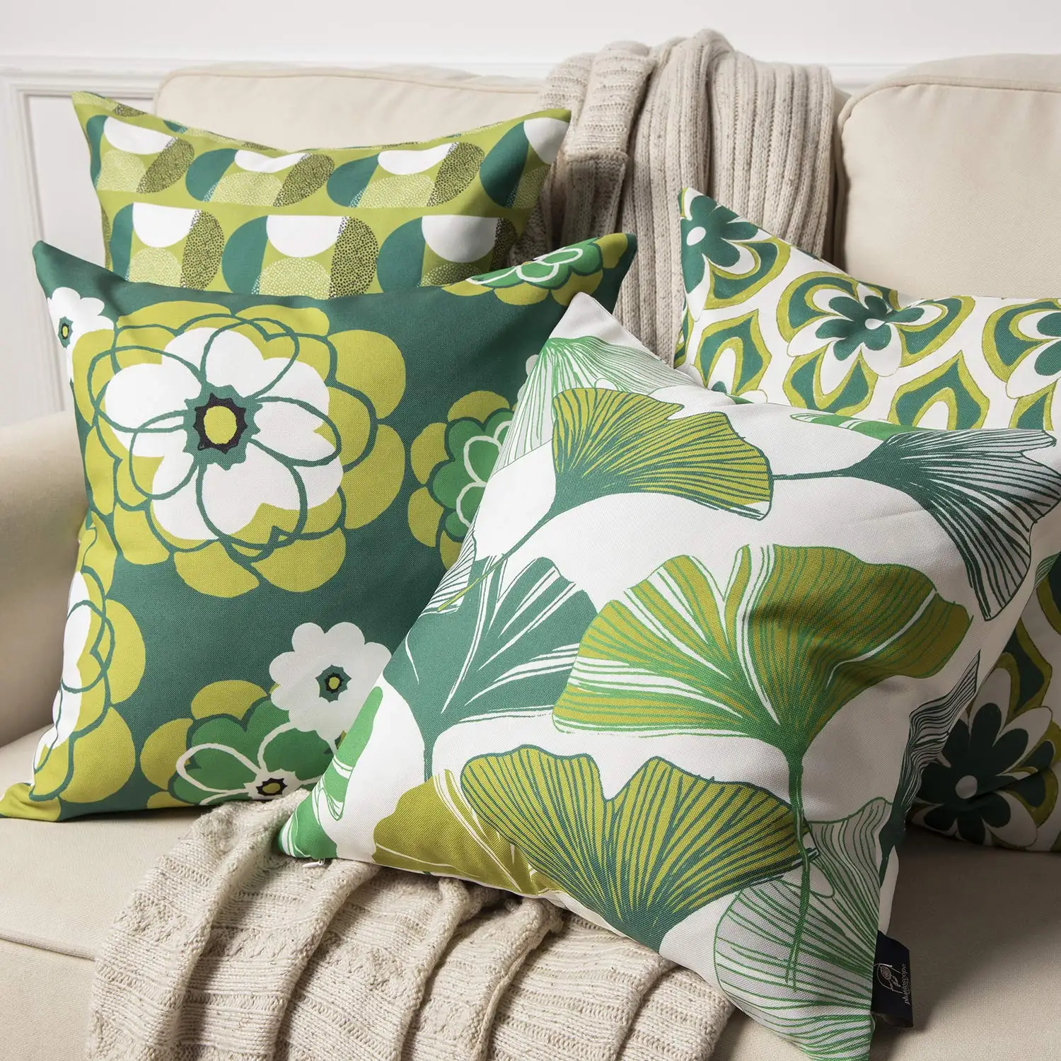 

Зеленая, белая льняная наволочка с геометрическим узором в виде лепестков, наволочка для дивана, украшение для дома, возможно изготовление на заказ для вас, 40x40, 45x45