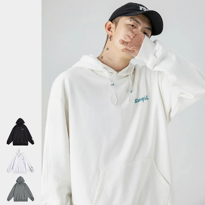 

Long Sleeve Pullover Hoodies Men Oversize Women Sweatshirts Streetwear Cotton Black White Gray Clothing Best-Quality Essentials