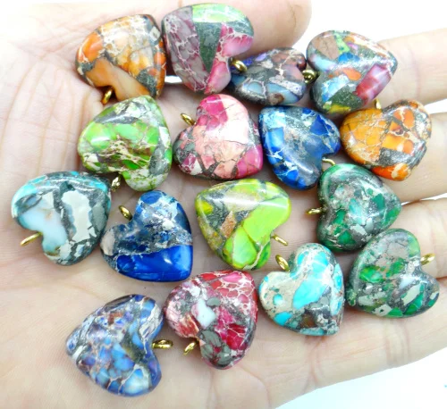 Натуральный камень кварц кристалл бирюзы морской осадочный кулон в форме сердца