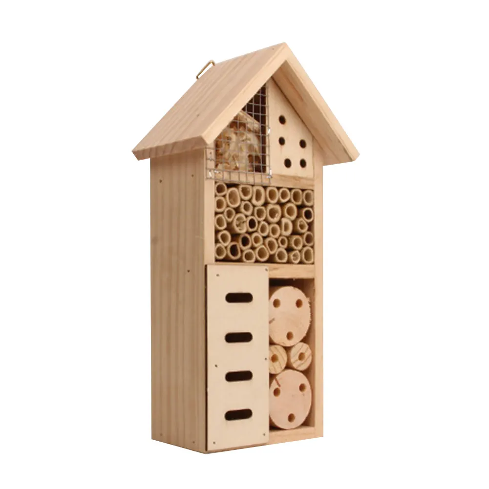 

Wood Insect House Wooden Insect Hotel Natural Nesting Habitat For Outdoor Garden Yard Bee Butterfly #5O