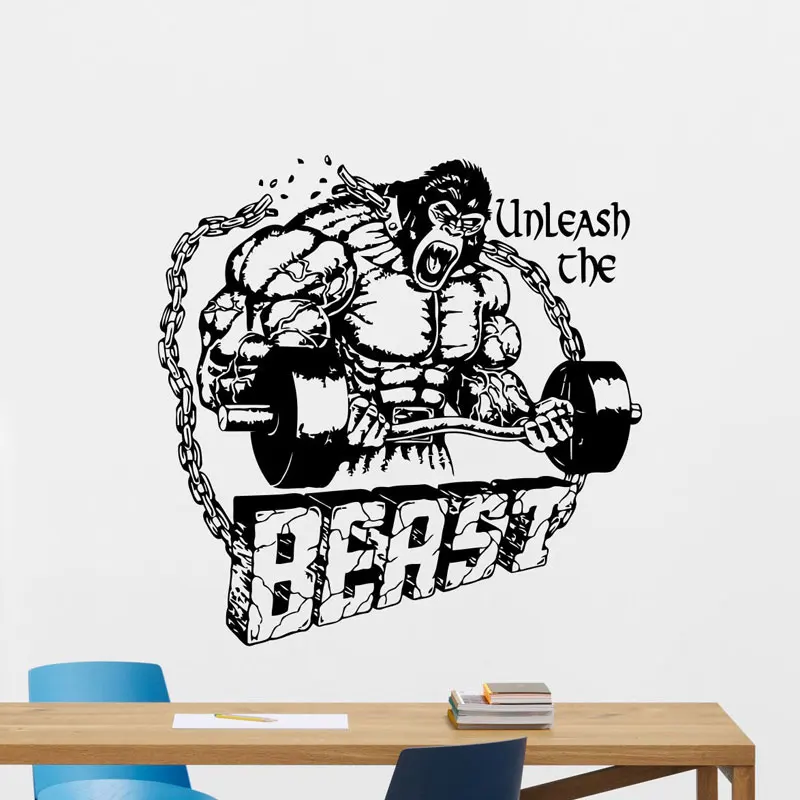

Gym Wall Decal Custom Fitness Decor Workout Art Vinyl Gorilla Gym Vinyl Stickers Bedroom Gym Workout Motivation Decor E142