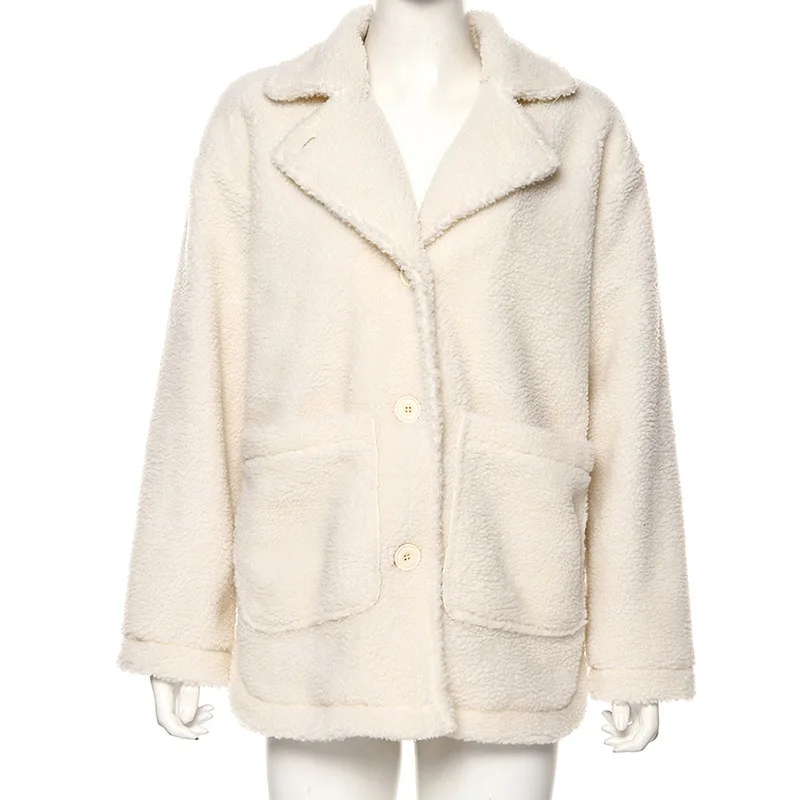 MONMOIRA однотонные однобортные негабаритные меховые пальто женские повседневные