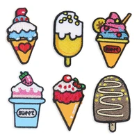 cartoon ice cream sweet popsicle patches sewing embroidered applique for jacket clothes stickers badge diy apparel accessories