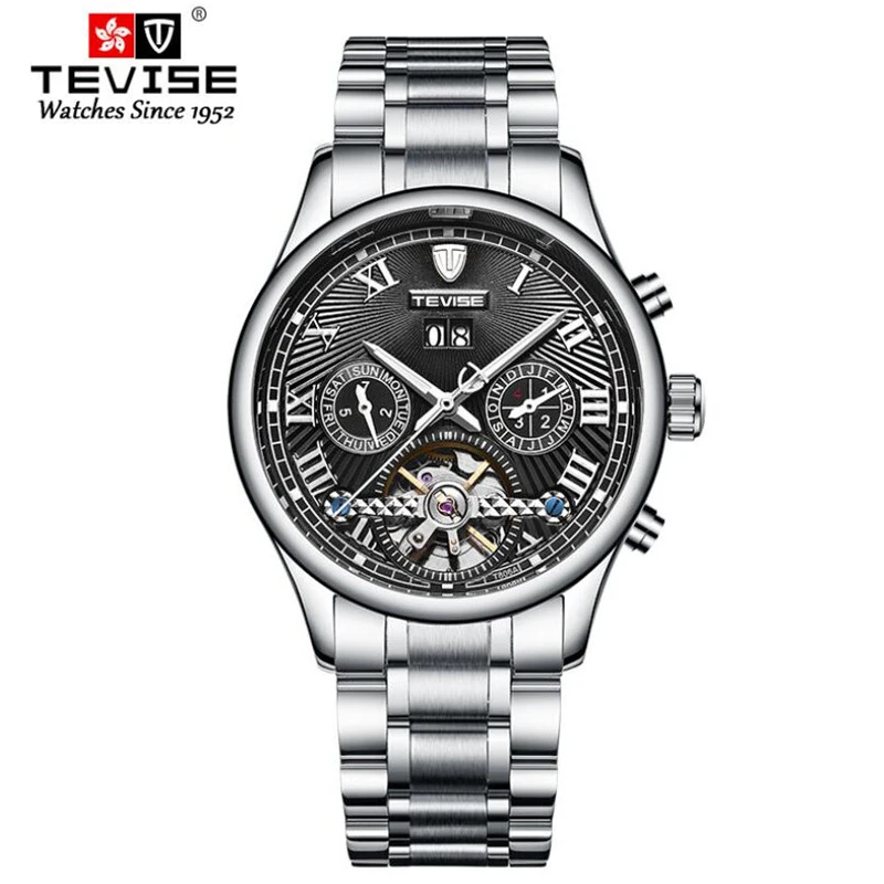 

Часы мужские механические с турбийоном, из нержавеющей стали