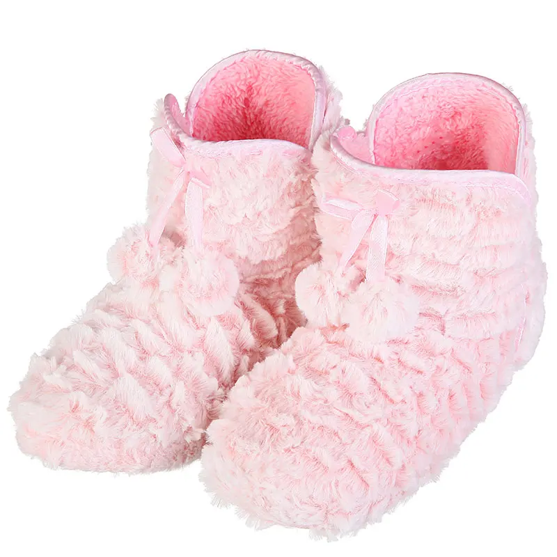 GA00349-Pink Glglgege/модные домашние тапочки; теплые мягкие плюшевые тапочки; Удобные однотонные домашние тапочки; милые женские туфли-лодочки; подарок для девочек - Цвет: GA00349-Pink