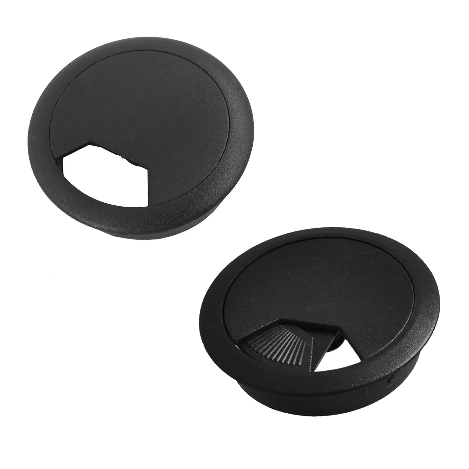 

2 Pcs 50Mm Diameter Desk Wire Cord Cable Grommets Hole Cover Black