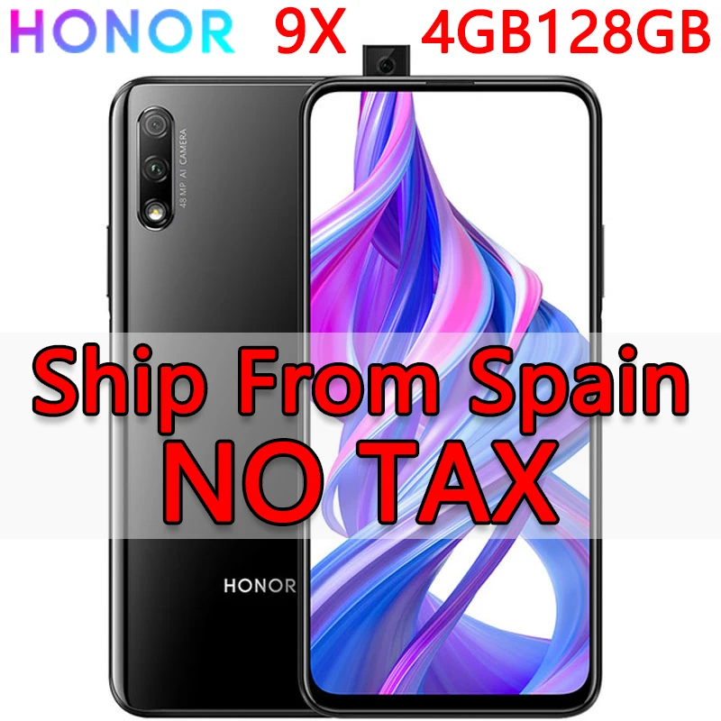 Мобильный телефон Honor 9X в наличии Испания 4 Гб 128 ГБ Android 9 0 экран 6 59 дюйма