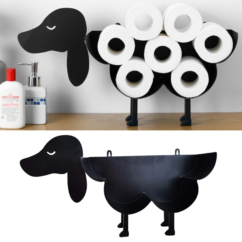 

Настенный держатель для туалетной бумаги B2RA в скандинавском стиле с изображением черной собаки котенка