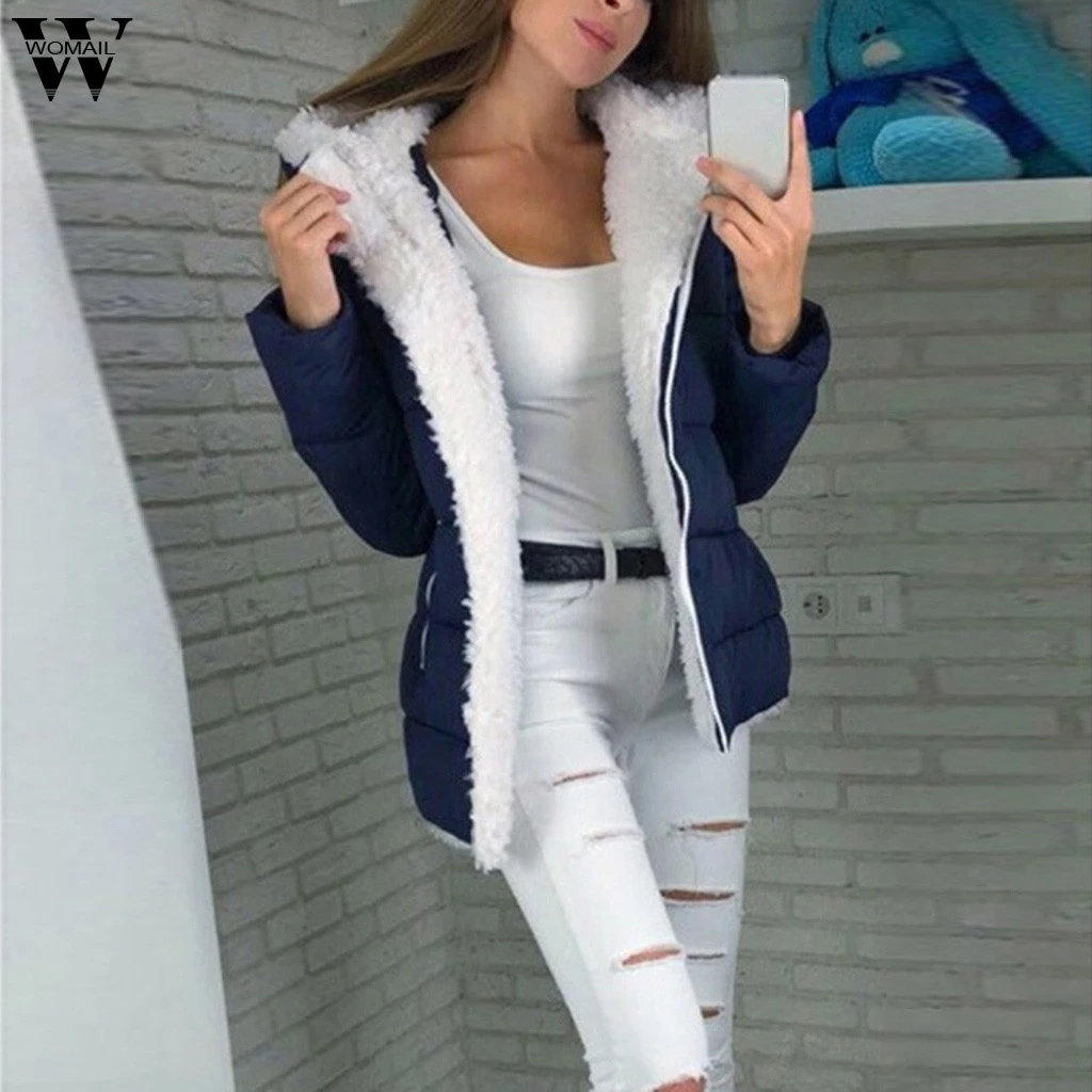 Womail женские пальто, модные женские зимние Утепленные Пальто с длинным рукавом, теплая куртка, верхняя одежда, пальто на молнии, Женское пальто, S-5XL