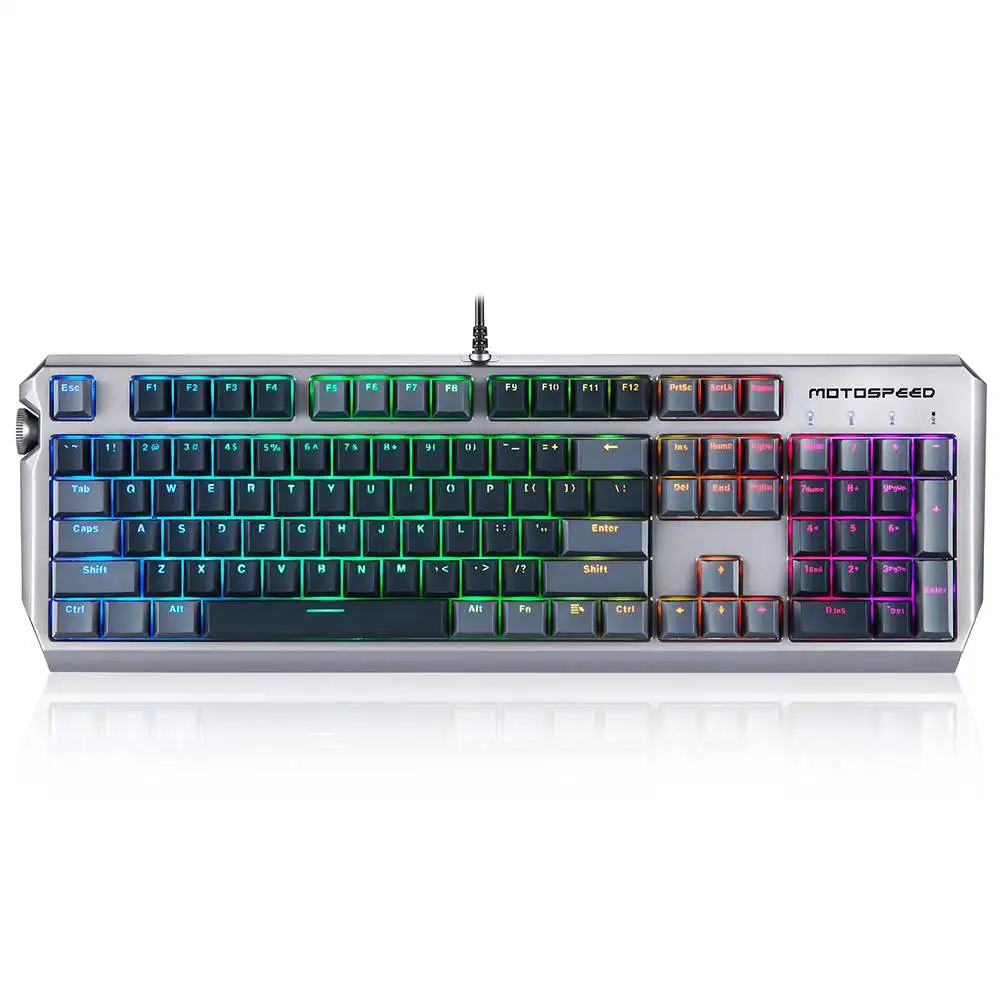 MOTOSPEED CK80 RGB механическая клавиатура Золото/серый переключатель анти-призрак 12 освещение 104 клавиш RGB подсветка клавиатуры для игр